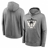 Men's Las Vegas Raiders Heather Gray Primary Logo Long Sleeve Hoodie T-Shirt,baseball caps,new era cap wholesale,wholesale hats